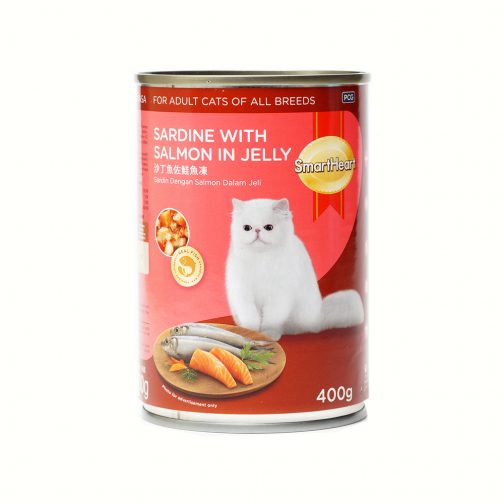 SmartHeart Cat Can Food - Sardine with Salmon in Jelly 400g