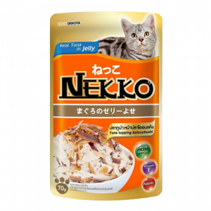 "Nekko Adult Pouch Tuna Topping Katsuobushi in Jelly 70gm "