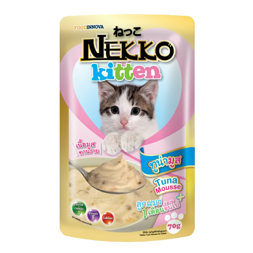 Nekko Kitten Pouch Tuna Mousse with Salmon 70gm – SNEHO