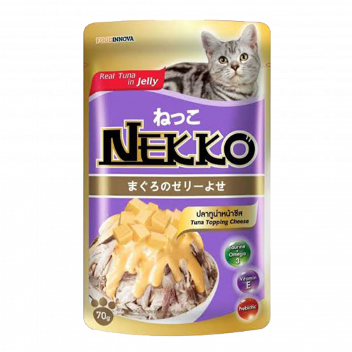 Nekko Adult Pouch Tuna Topping Cheese in Jelly 70gm