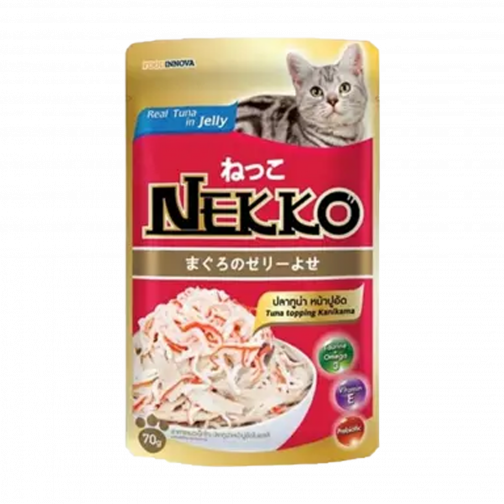 Nekko Adult Pouch Tuna Topping Kanikama in Jelly 70gm