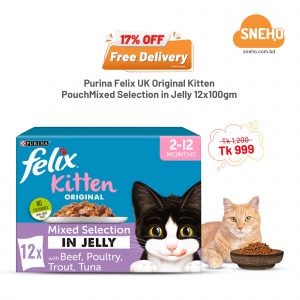 Purina Felix UK Original Kitten PouchMixed Selection in Jelly 12x100gm