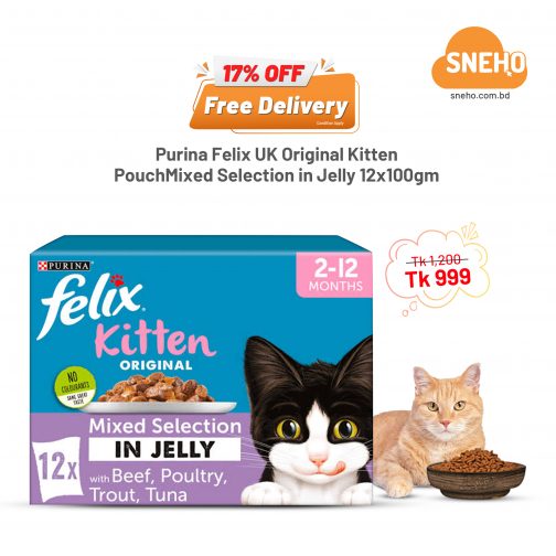 Purina Felix UK Original Kitten PouchMixed Selection in Jelly 12x100gm