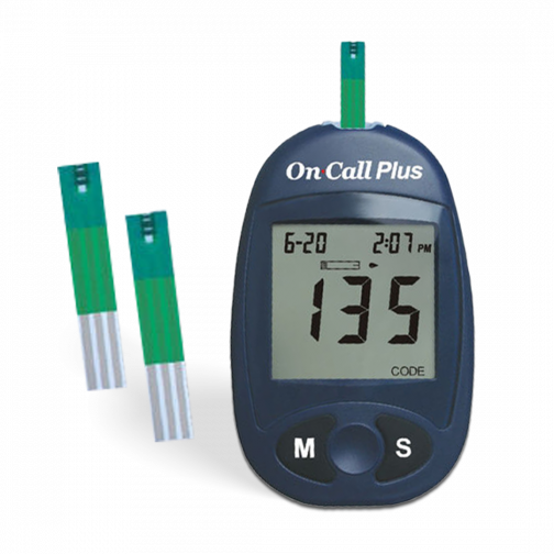 On Call Plus Digital Blood Glucose Meter with 10 Free Strips