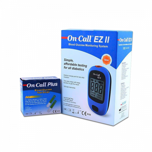 On Call EZII Digital Blood Glucose Meter with 10 Free Strips