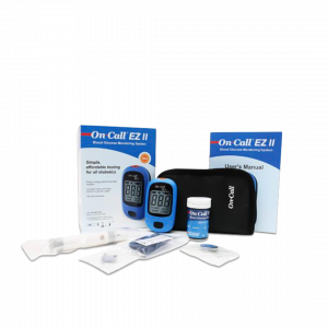 On Call EZII Digital Blood Glucose Meter with 10 Free Strips