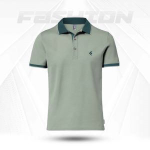 Single Jersey Knitted Cotton Polo - Iceberg Green