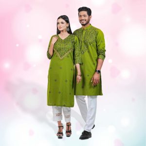 Couple Matching Printed Panjabi & Kameez VAS 006