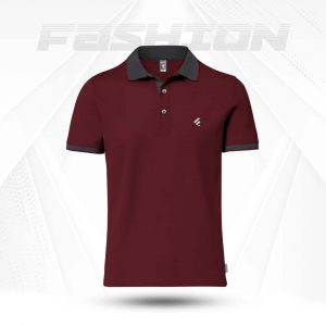 Single Jersey Knitted Cotton Polo - Maroon